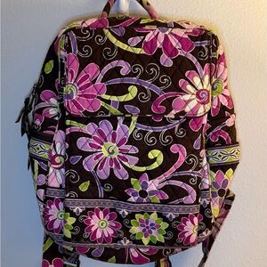 Vera Bradley Pink and Green Floral Backpack
